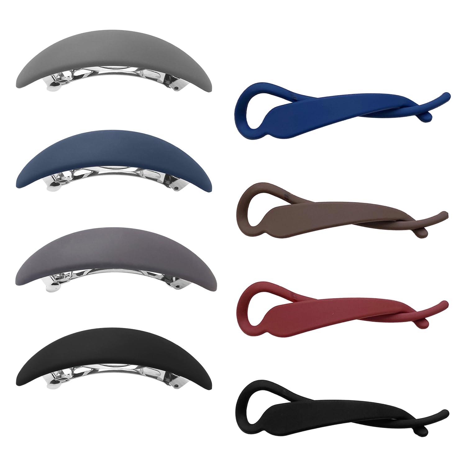 4 Pieces Of Curved Hair Clips And 4 Pieces Of Cross Hair Clips, Women'S Hair Accessories, Fashionable And Simple Hair Clips, Hair Fixing Clips, Elegant Hair Clips