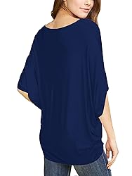 LL WT1073 Womens Scoop Neck Half Sleeve Batwing