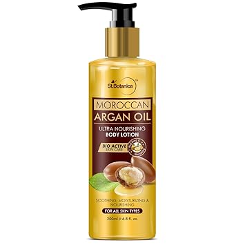 StBotanica Moroccan Argan Oil Ultra Nourishing Body Lotion, 200ml - Soothing, Moisturizing & Nourishing