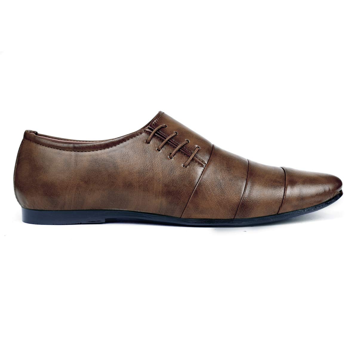 Brown Leather Side Lace Formal Shoes for Men Best Price With Best