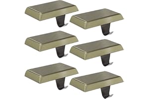 TWOWYHI 6Pieces Christmas Stocking Holders Set DIY Stocking Holders with Non-Slip Velvet Base Metal Sturdy DIY Stocking Hangers with No Decoration for Christmas Fireplace Mantle Decor (Bronze)