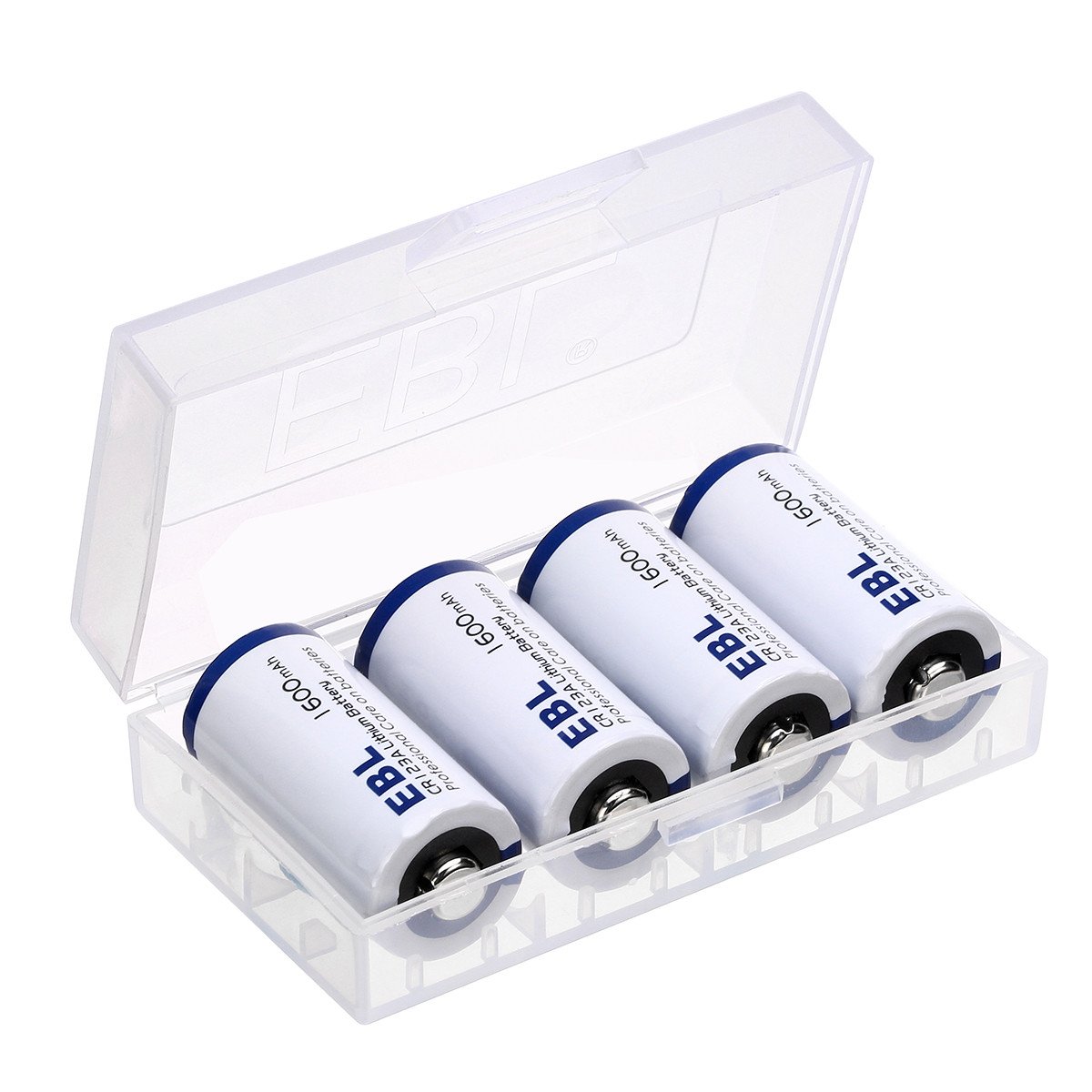 EBL CR123A 1600mAh Metal de Litio Batería CR123A 3V - para Linterna Cámara Digital Videocámara Juguetes Antorcha - 4 Unidades