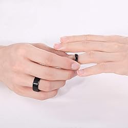 6mm Black Tungsten I Love You Ring for Men Women