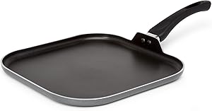 Ecolution Elements Griddle Pan Dishwasher Safe, Scratch Resistant, With Easy Food Release Interior, Even Heating Base, 11 Inch, Grey