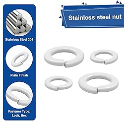 QISHENG 100 PCS White #10-24 Stainless Steel Spring