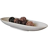 OAKOA Concrete Large Decorative Bowl for Home Decor - Long Decorative Centerpiece Bowl for Table - Coffee Table Bowl for Entryway Table - Large Dough Bowl Decor