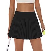 LouKeith Pleated Tennis Skirt High Waisted Golf Skirts with Shorts Pockets Casual Workout Athletic Skorts for Woman
