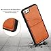 iPhone 8/7 Leather Wallet Case, Retro Shaw Protective Card Holder Slot Cover for iPhone 8/7- Brown