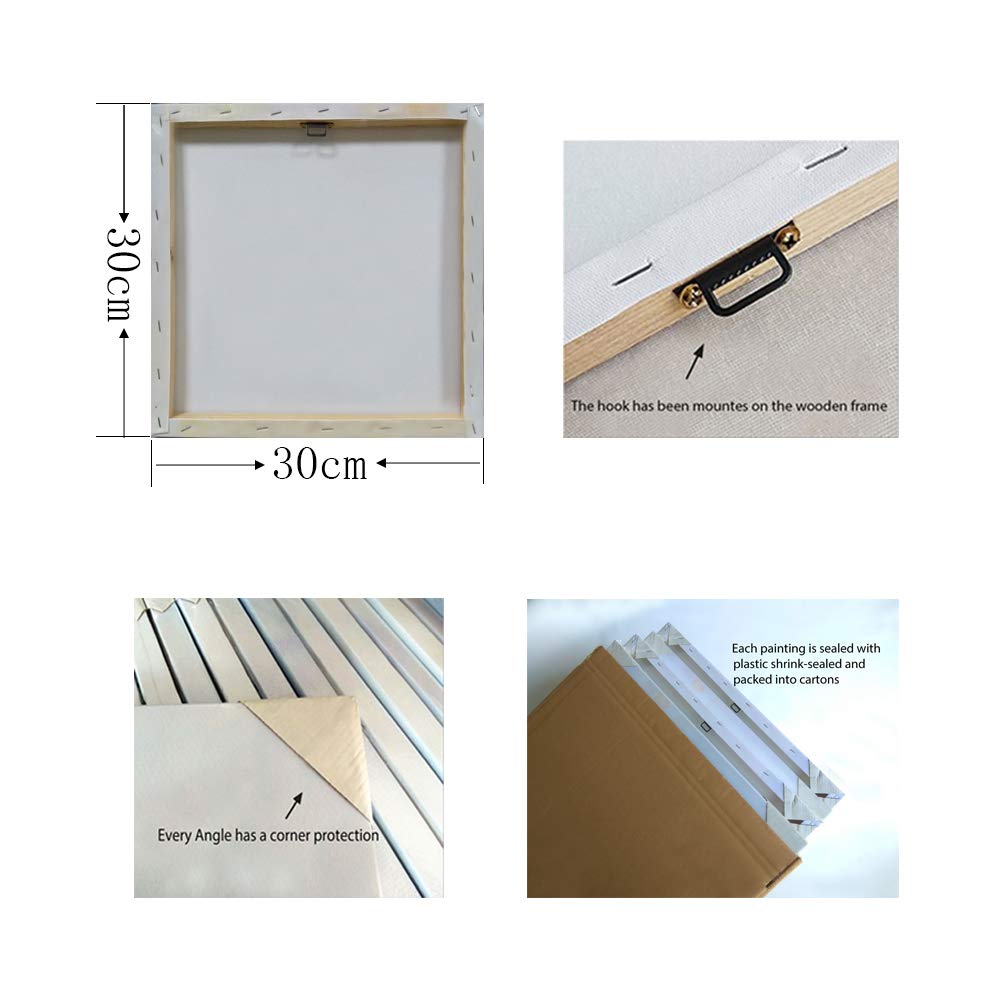 Hongwu 4 Piece Canvas Wall Art Flamingo Painting Modern Canvas Art Prints Bird Pictures on Canvas Stretched and Framed Ready to Hang for Home Decoration Wall Decor 12x12inch