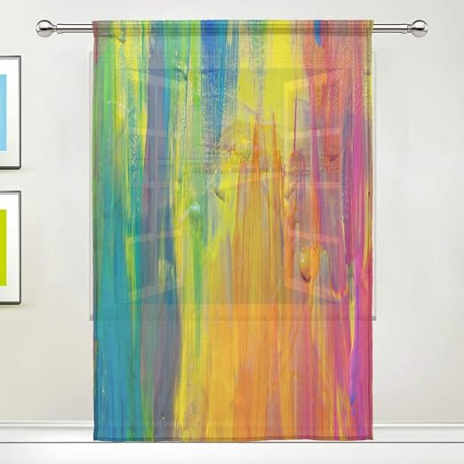 Amazon Com Auuxva Window Sheer Curtain Abstract Tie Dye Art