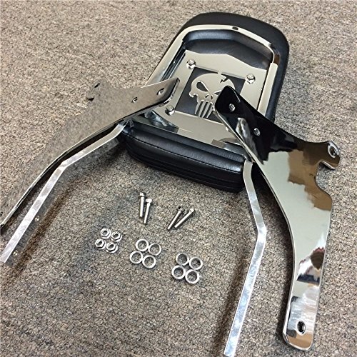 Flame Backrest Sissy Bar Leather Pad For 1996-2005 Kawasaki Vulcan 800 Classic Chrome Steel