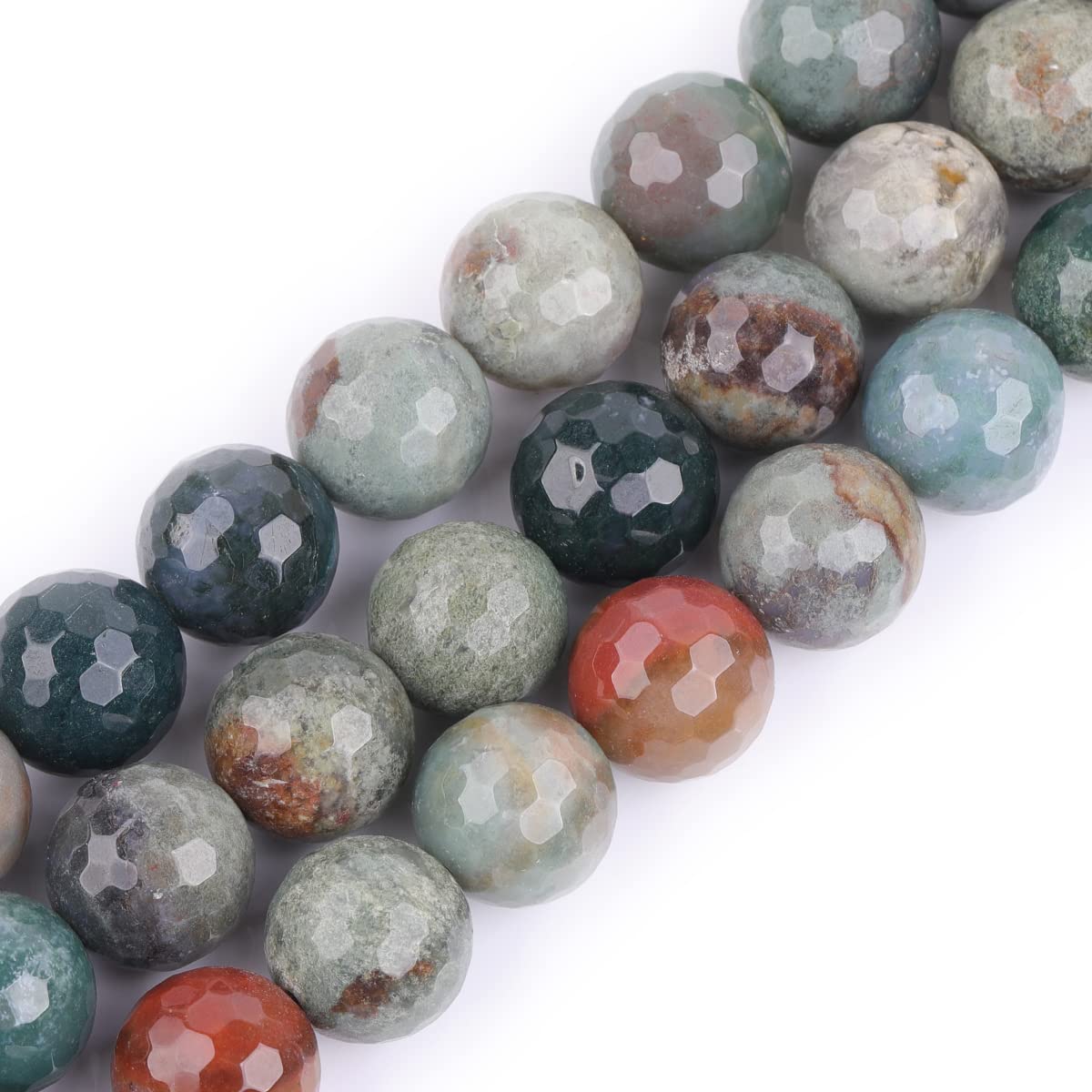 Sweet & Happy Girl's Store 14mm Round Faceted Indian Agate Beads Strand 15 Inch Jewellery Making Beads