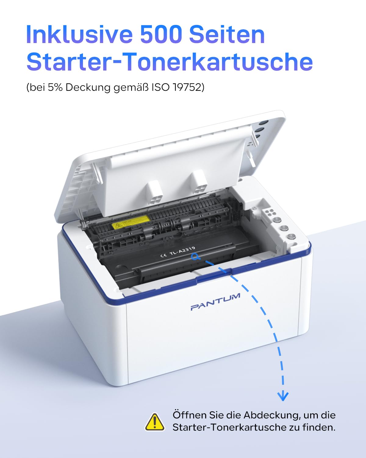 PANTUM BP2309W Laserdrucker Schwarz Weiss, Drucker WLAN, Airprint, Mopria, Klein für Heim & Büro, 20ppm, Inklusive 500-Seiten-Start-Tonerkartusche 6