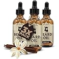 Striking Viking Scented Beard Oil Conditioner for Men - Natural Derived Formula with Tea Tree, Argan and Jojoba Oils - Softens, Smooths, and Strengthens Beard Growth (Pack of 3, Vanilla)