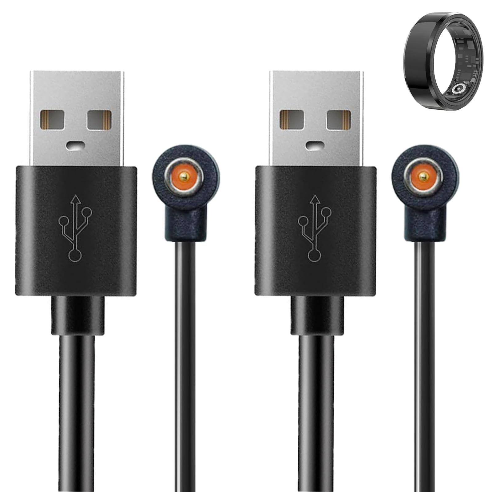 Photo 1 of 2 Pcs Magnetic Smart Ring Chargers Replacement Charger Cord for 4 mm Suitable for ColmiRing, for R02 R09 R18 Ring & More 1 Pin Devices But NOT for OuraRings, NOT for SamsungRings
