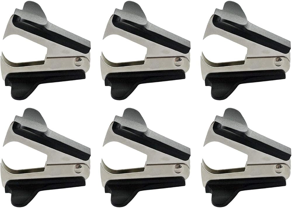 Early Buy 6 Pack Black Staple Remover Steel Jaws Office School
