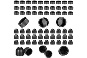 60 PCS Black Plastic Hexagonal Protective Caps for M6 Hex Head Bolt Nuts, Dome Head Covers for Exposed Parts