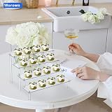 Worown 4-Tier Acrylic Riser Shelf Clear Display Stand 12in x 3.15in x 4mm view 5