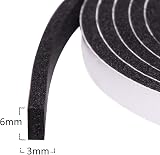 fowong Draft Excluder 3 Rolls 6mm x 3mm 15m Window Door Seal Tape Black view 3