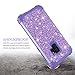 LONTECT Compatible Galaxy S9 Case Luxury Glitter Sparkle Bling Heavy Duty Hybrid Sturdy High Impact Shockproof Protective Cover Case for Samsung Galaxy S9 - Shiny Purple