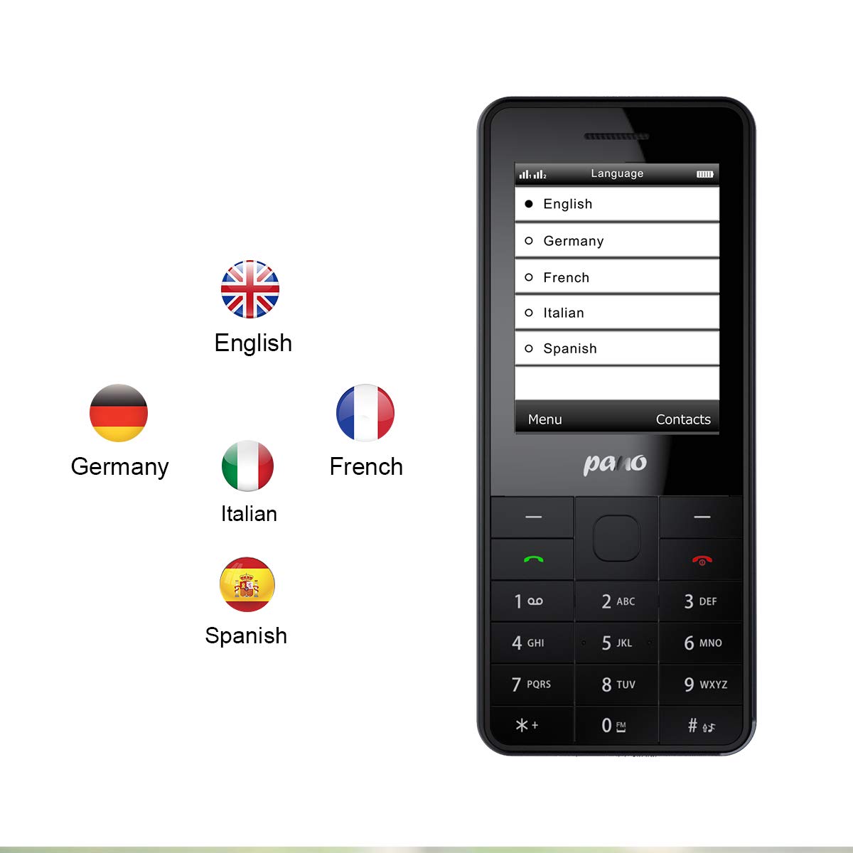 P501 Telefono cellulare GSM sbloccato, telefono con doppia SIM, telefono cellulare di base 2G, telefono con tastiera da 2,4 pollici, 32Mb 32Mb, fotocamera da 0,3 MP (501 Nero Grigio)
