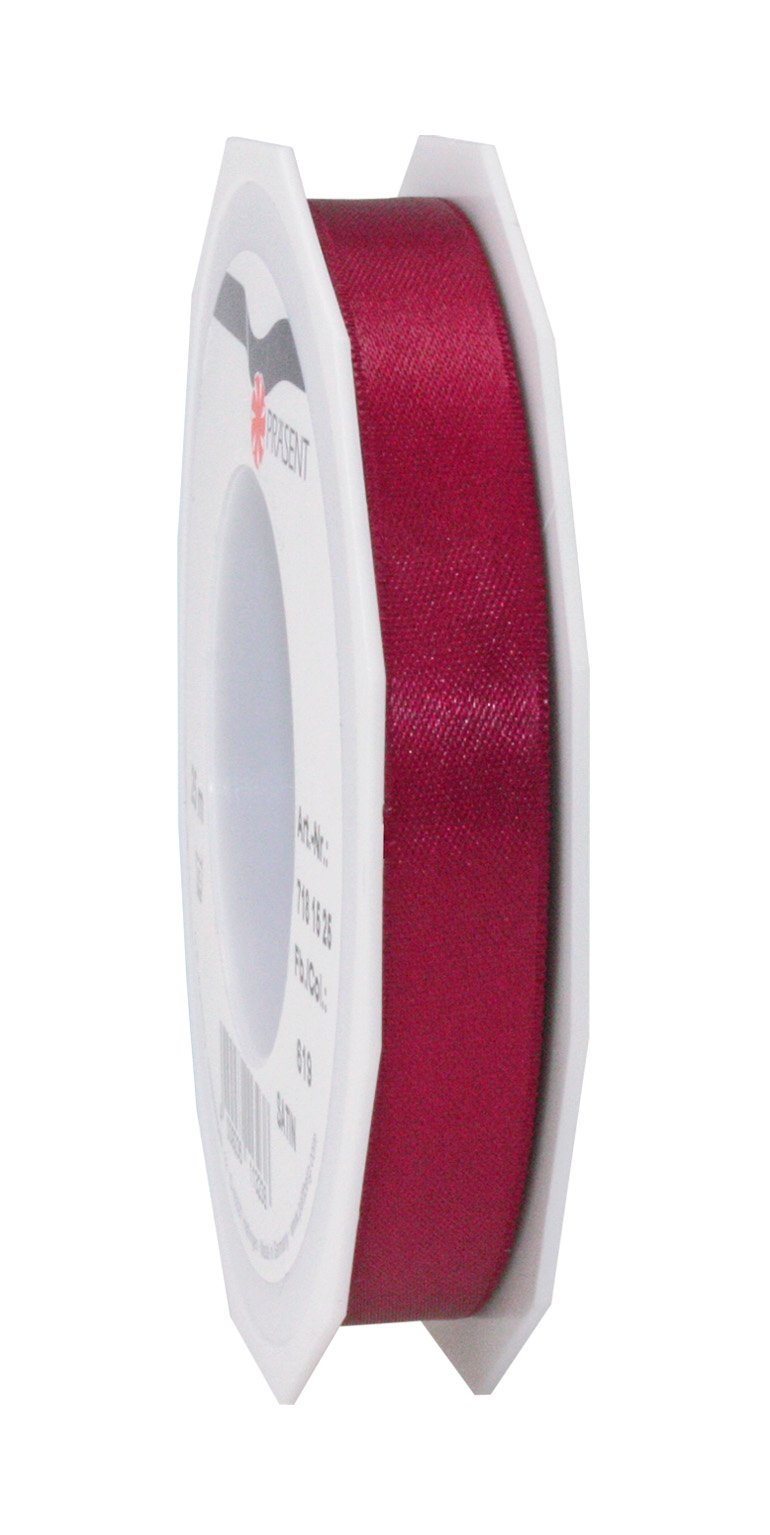PRÄSENT C.E. Pattberg SATIN bordeaux gift ribbon, 27 yards for Wrapping Gifts, 0.59 inches width, Ribbon for Decorating & Crafting, Decorative Ribbon for Gifts, for every occasion