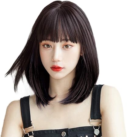 Amazon Co Jp 風追い少女 ウィッグ セミロング ボブ レディース ミディアム フルウィッグ 女性用 原宿 ロリータ仮装 ぱっつん おしゃれ パーティー 可愛い 小顔 軽い 自然 耐熱 ビューティー