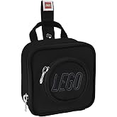 LEGO Kids Brick Mini Backpack Accessory Pouch with Novelty Backstraps, Snaps to Belt or Full-Size Backpack, Holds Small Items like Keys &amp; Headphones, Black