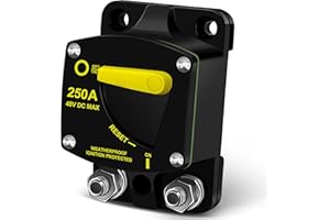 BULVACK 250 Amp Marine Circuit Breaker for Boat Trolling with Manual Reset,Water Proof,12V- 48V DC