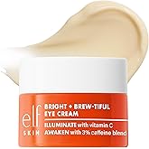 e.l.f. SKIN Bright + Brew-tiful Eye Cream Mini, Helps Brighten Appearance Of Undereye Dark Circles &amp; Repair Puffiness, Vegan &amp; Cruelty-Free