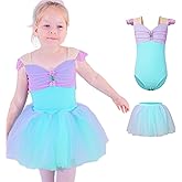 Girls Ballet Leotards with Removable Tutu Skirt Toddler Princess Dress Ballerina Costumes 3-8Y
