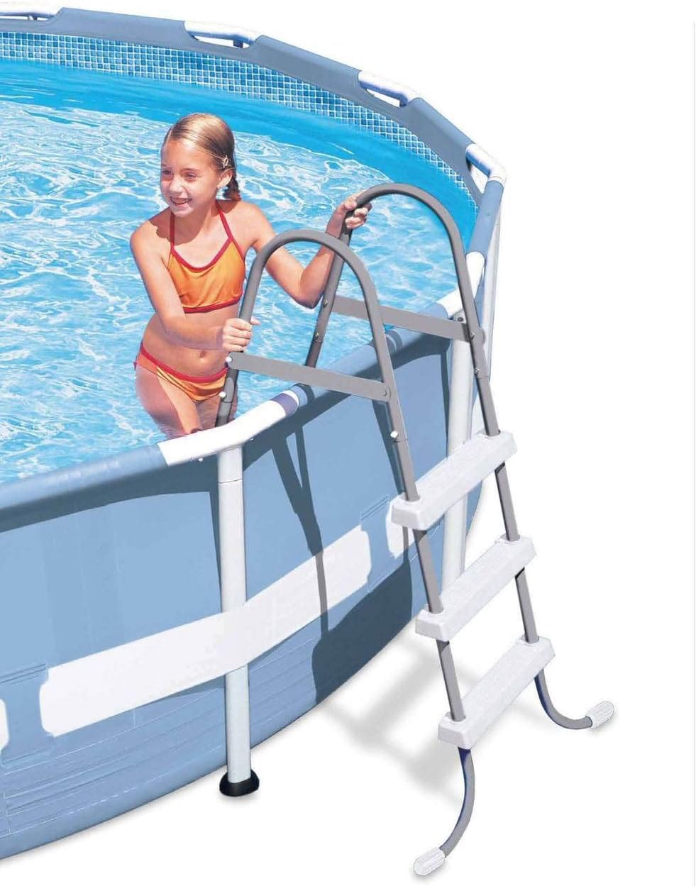 Amazon Co Jp Mrt プールラダー 42インチ 地上スチールフレーム スイミングプールはしご ホーム キッチン