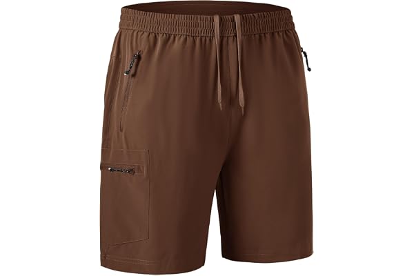 JHMORP Men's Hiking Shorts Lightweight Quick Dry Stretch Outdoor Sports Work Shorts with 4 Zippered Pockets