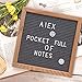 AIEX Grey Felt Letter Board Gray Changeable Message Board Decorative Quote Display Board with 350 Letters Easel and Drawstring Bag for Home Kitchen Classroom(10x10 Inches)