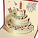 Ohuhu 3-Pack Birthday Cards 3D Pop Up Happy Birthday Greeting Card, 3 Birthday Cake Styles with 3 Envelopes