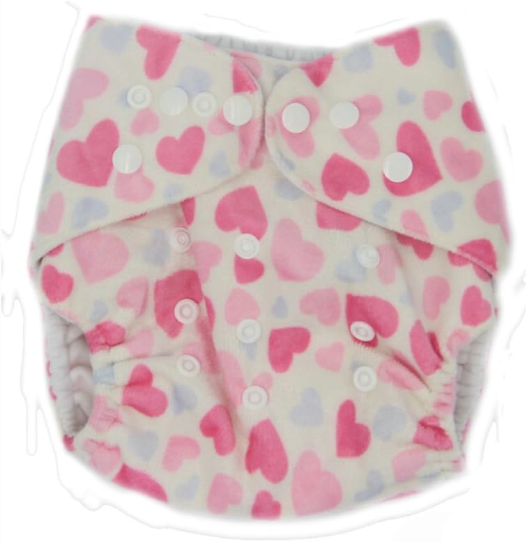 Fairy Baby Baby Cloth Diapers Washable Adjustable Buckle Nappy Fits 24-35lbs,Color Pink Heart