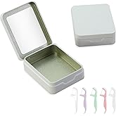 Mini 2 Box Portable Dental Floss Picks Case with Mirror,Travel Dental Flossers Holder,Travel Floss Organizer,Ideal Fit for Various Sizes Floss Picks,Perfect for Appointments Dinners,Hotels,Out Go