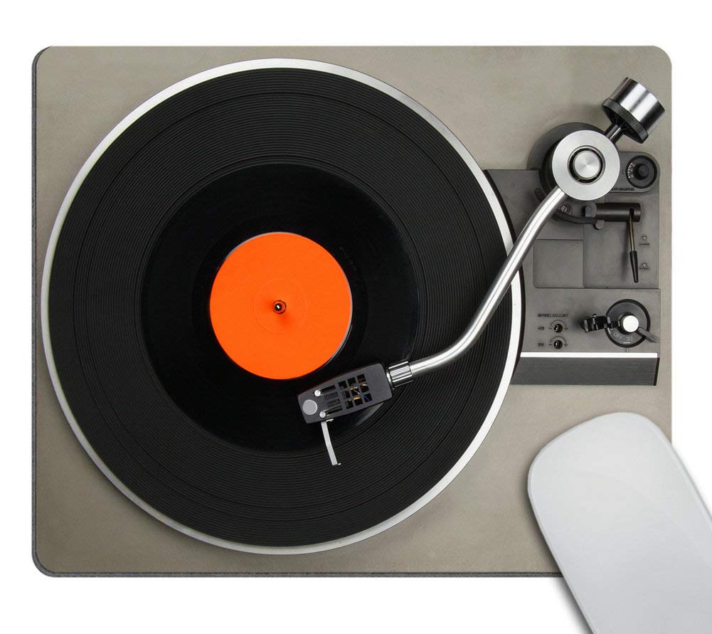 Wasach Gaming Mouse Pad Custom,Retro Vintage Vinyl Record Mouse Pad Custom Retro Nautical Anchor Personalized Design Non-Slip Rubber Mousepad