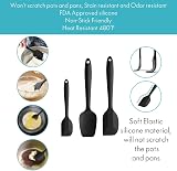 iNeibo Heat Resistant Silicone Spatulas 3-Piece Set Nonstick BPA Free FDA view 5