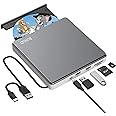 External DVD Drive, USB C Superdrive for Apple USB 3.0 DVD Burner Reader for Mac, Portable CD +/-RW Drive External DVD Player for Laptop MacBook Windows 11 10 PC Linux OS