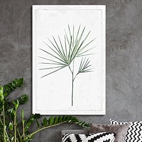 Canvas Wall Art - Hand Drawn Green Slim Tree Leaf Series 4 Artwork - Giclee Print Gallery Wrap Modern Home Art Ready to Hang - 12x18 inches
