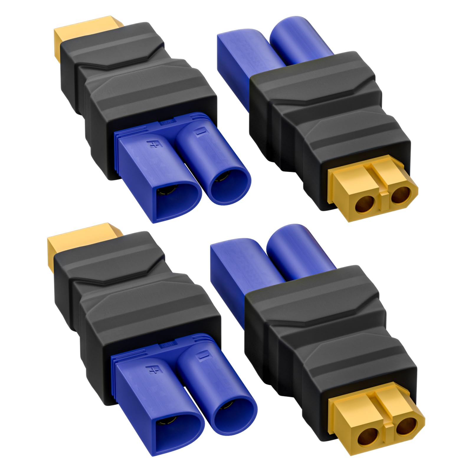 Cleqee XT60 Female to EC5 Male Connector Adapter Wireless Converter 4PCS for RC FPV Drone Car Lipo Battery Charger ESC