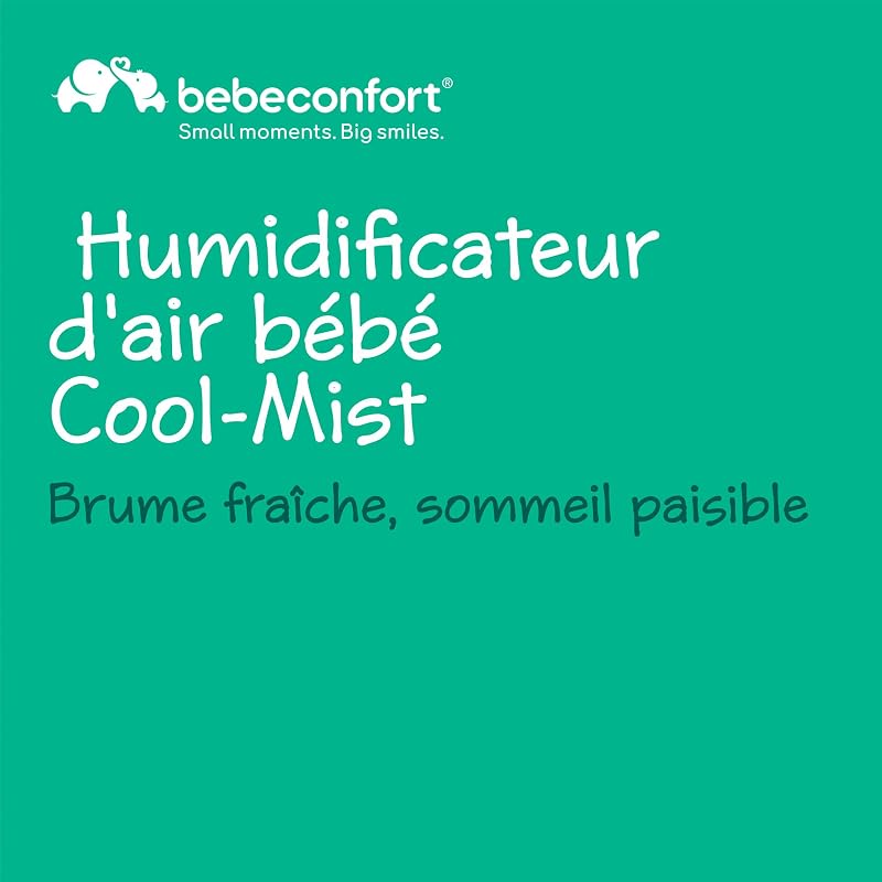 Humidificateur D'air Bébé Cool-Mist, Veilleuse Bébé 7 Couleurs, Technologie Ultrasonique (Jusqu'à 48h), Réservoir Easy-Fill 2,1 l, Arrêt Automatique, Brosse de Nettoyage Incluse, Bleu