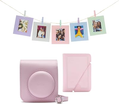 INSTAX Mini 12 Accessory Kit Blossom Pink Camera Case Photo Album Cards Pegs