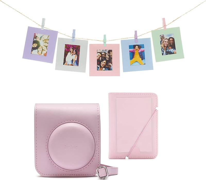 INSTAX Mini 12 Accessory Kit Blossom Pink Camera Case Photo Album Cards Pegs