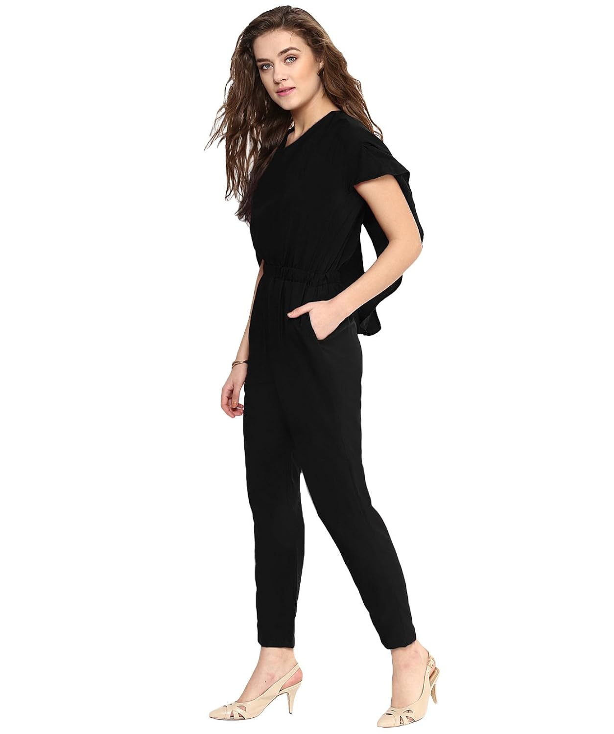uptownie lite solid cap sleeve jumpsuit