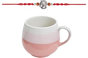 EXIMIOUS INDIA Rakhi For Brother With Gift and Greeting Card, Handpainted Mug with Rakhi with Indian Rakhi For Raksha Bandhan Designer Rakhi Thread for Bhaiya
