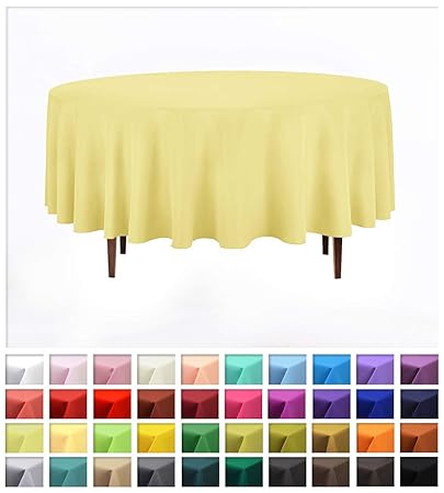Rollmayer Uni Rund TISCHDECKE TISCHTUCH Oval TISCHWÄSCHE PFLEGELEICHT TISCHLÄUFER 40 Farben! (Pastelgelb 44, Oval 140x180cm)