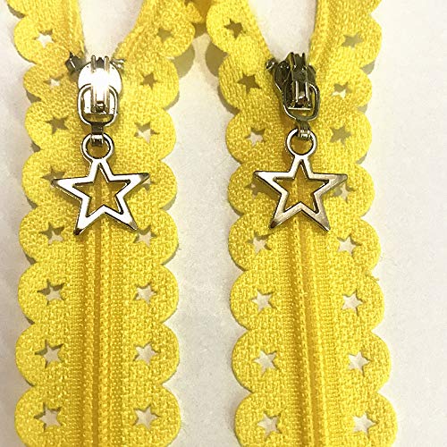 WKXFJJWZC 40Pcs Star Shape Lace White Copper Pull Closed End Zippers for DIY Sewing Tailor Craft 20/Color (12 inch)