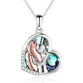 YFN Horse Pendant Necklace Jewelry 925 Sterling Silver Women Embrace Horse Gift For Women